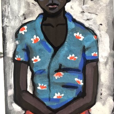 Anja Tchepets, Mädchen in Mexico, Gouache, 38 x 20,5 cm