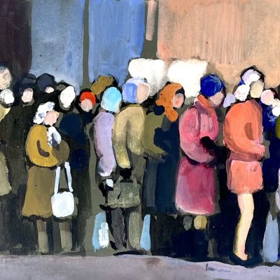 Anja Tchepets, Schlange, Öl, 21 x 44 cm