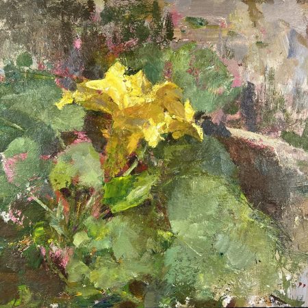 Björn Wirtz, Kürbisblüte I, 24 x 30 cm, Ölgemälde