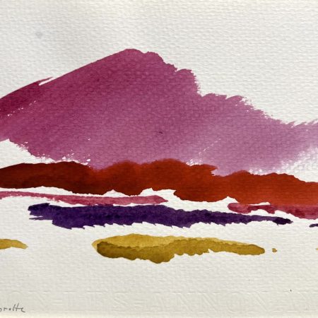 Siegward Sprotte, Rote Wolke, Aquarell auf Bütten, 12 x 16,9 cm