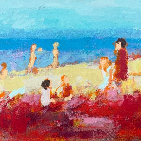 Ulrike Hansen, Roter Strand, Ei-Tempera auf LW, 50 x 70cm